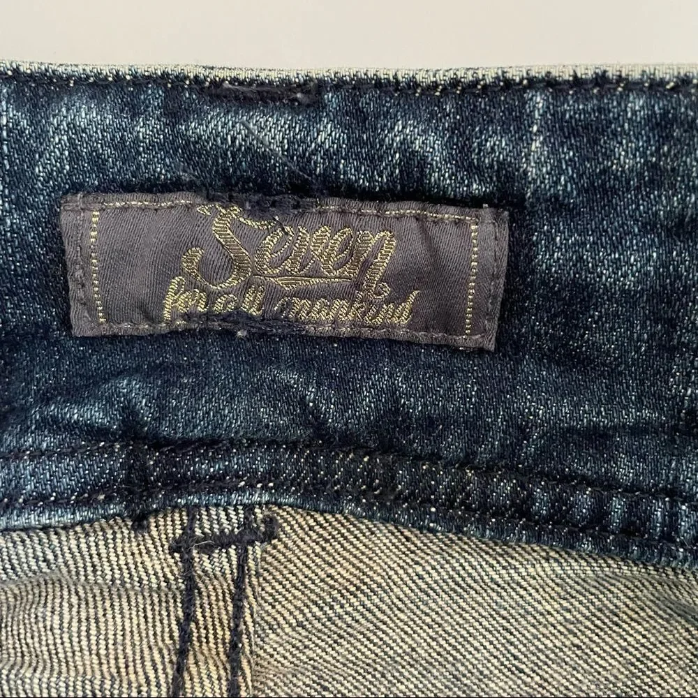 7 for all mankind ~ denim flared bell bottoms ~ size 28 ~ low rise ~ Y2K - Picture 5 of 8
